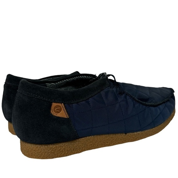 NIB Clarks Shacre II Step Moc Slip-On Suede Textile Loafers Blue Size 12 Wide - Picture 5 of 15